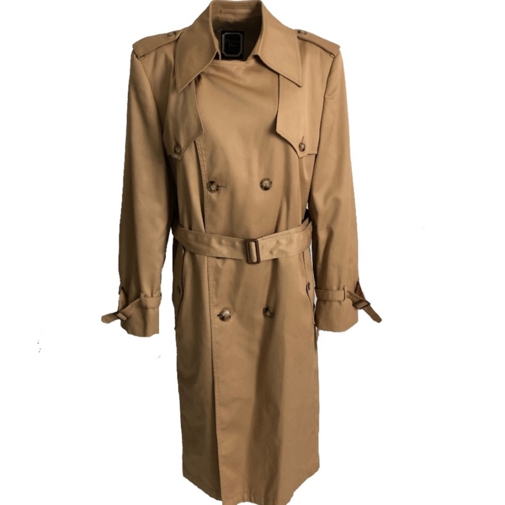Christian Dior Trench Coat & Belt Daytons Department Store Sz 42R Vintage Retro